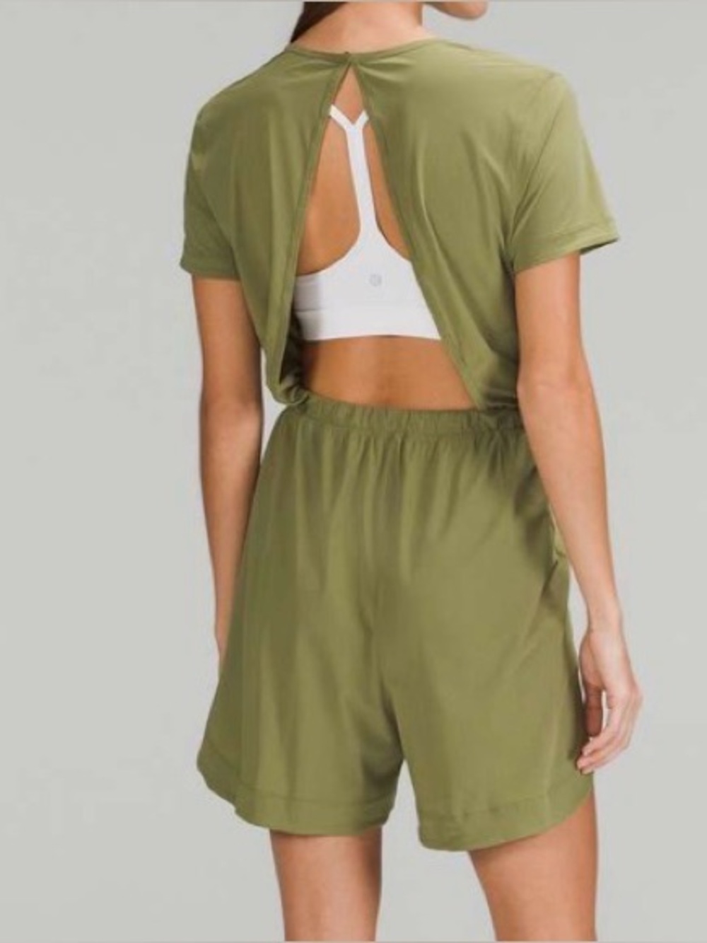 Lululemon Lightweight High Neck Romper in Bronze Green